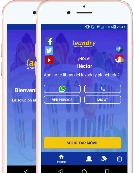 Nuestra app de lavanderia y lavaseco a domicilio